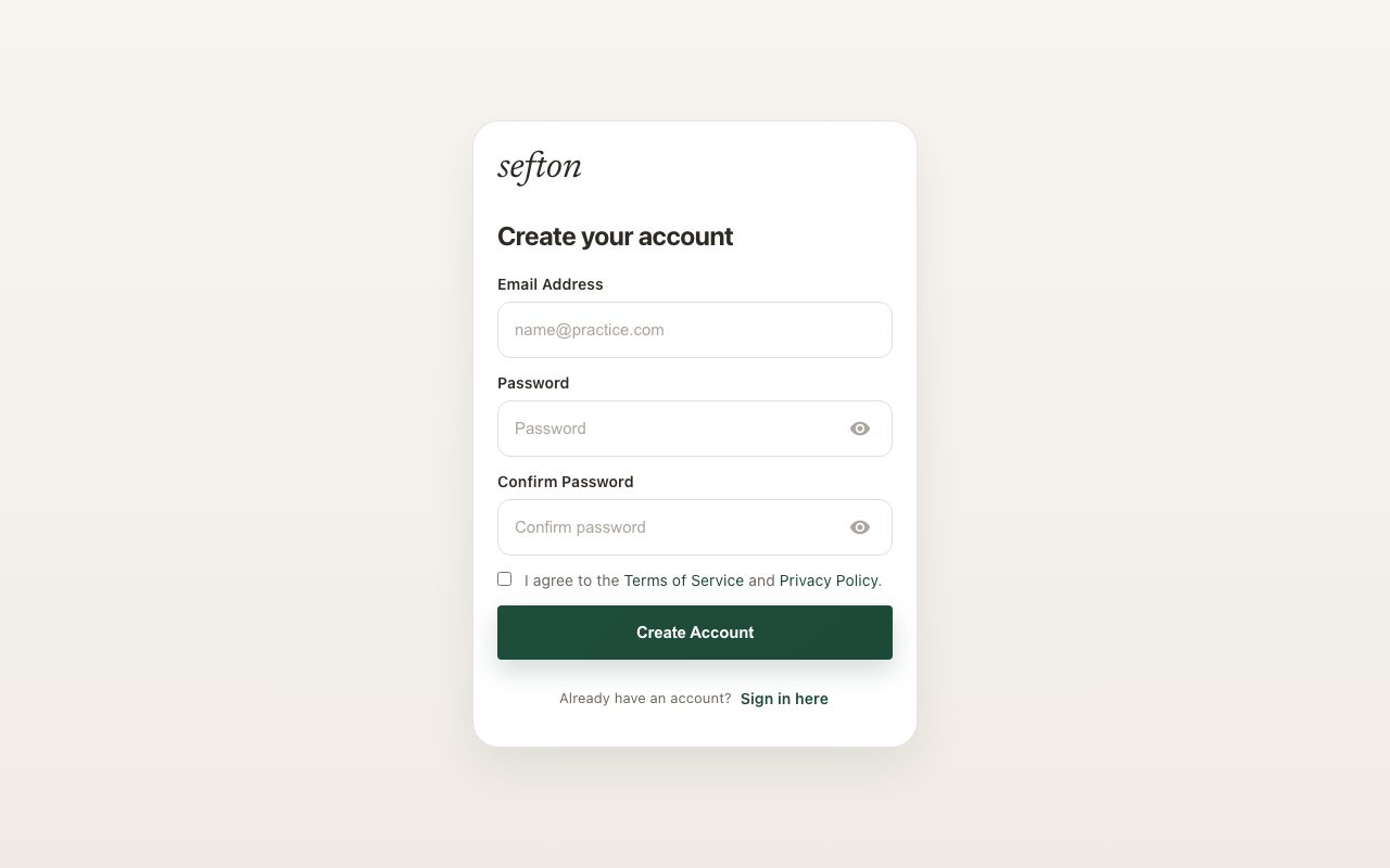 The provider registration form with the NPI lookup open and the password checklist.