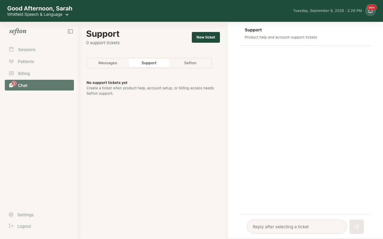 A support ticket conversation with a reply box.